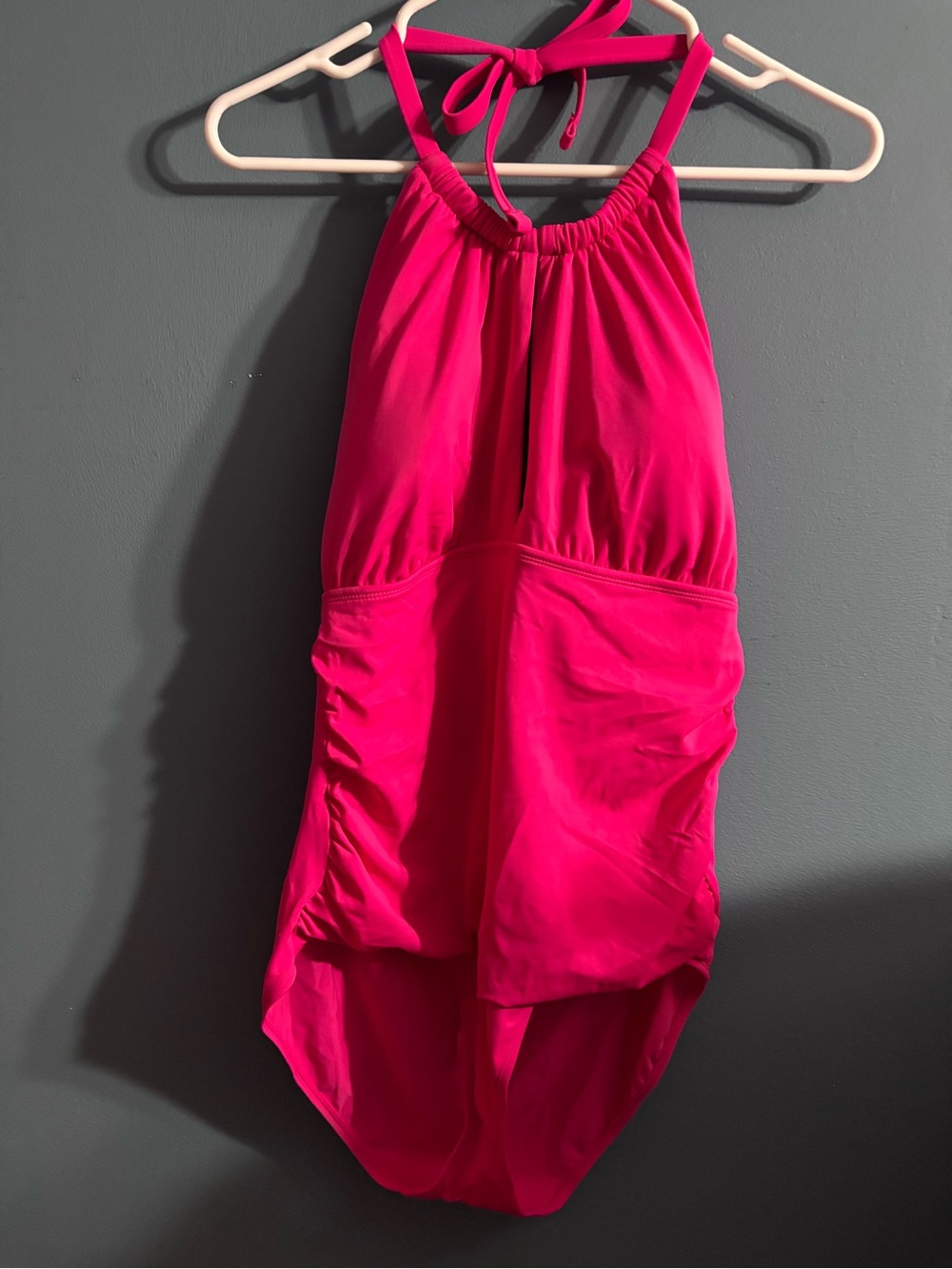 Ralph Lauren Hot Pink Halter One-Piece Swim